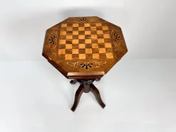 Pamono Antique Inlaid Chess Trumpet Sewing Table><noscript><img width=