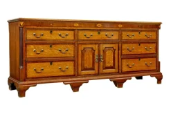 Pamono Antique Inlaid Oak Dresser Base, 1760s> Dressers, Commodes & Chests