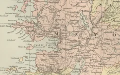 Pamono Antique Ireland Map with County Divisions, 1884><noscript><img width=