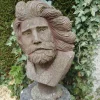 Pamono Antique Iron Bust of Man Garden Sculpture, 1920> Garden Accessories