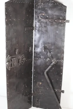 Online Pamono Antique Iron Clad Folding Door, Bohemia, 1760s