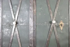 Online Pamono Antique Iron Clad Folding Door, Bohemia, 1760s