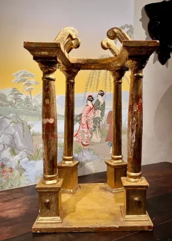 Hot Pamono Antique Italian Architectural Element Hand-Carved and Gilded Wooden Tabernacle
