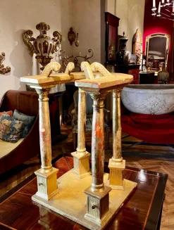 Hot Pamono Antique Italian Architectural Element Hand-Carved and Gilded Wooden Tabernacle