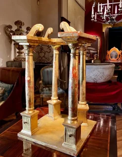 Hot Pamono Antique Italian Architectural Element Hand-Carved and Gilded Wooden Tabernacle