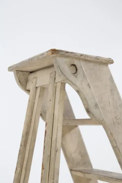 Pamono Antique Italian Beige Wood Ladder, 1920s