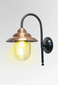 Outlet Pamono Antique Italian Black Copper Outdoor Wall Lamp