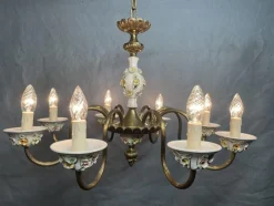 Pamono Antique Italian Chandelier with Ceramic Detail> Ceiling Lights