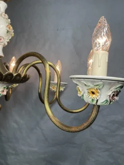 Pamono Antique Italian Chandelier with Ceramic Detail><noscript><img width=