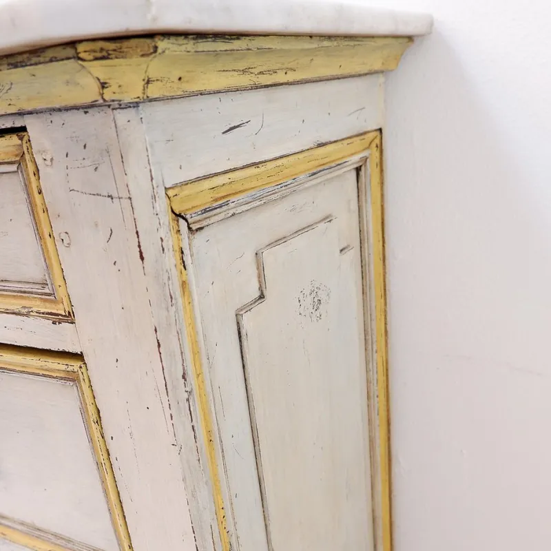 Pamono Antique Italian Chest of Drawers with Marble Top, 1800s> Dressers, Commodes & Chests