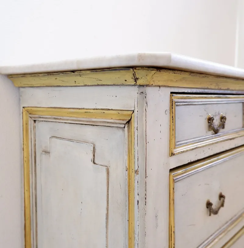 Pamono Antique Italian Chest of Drawers with Marble Top, 1800s> Dressers, Commodes & Chests
