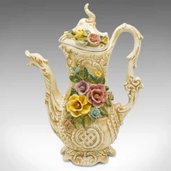 Pamono Antique Italian Decorative Floral Encrusted Ewer, 1920s> Bottles, Carafes & Jugs
