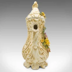 Pamono Antique Italian Decorative Floral Encrusted Ewer, 1920s><noscript><img width=