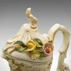 Pamono Antique Italian Decorative Floral Encrusted Ewer, 1920s><noscript><img width=