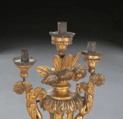 Best Pamono Antique Italian Giltwood Candleholders, 1780, Set of 2