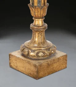 Best Pamono Antique Italian Giltwood Candleholders, 1780, Set of 2