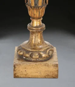 Best Pamono Antique Italian Giltwood Candleholders, 1780, Set of 2