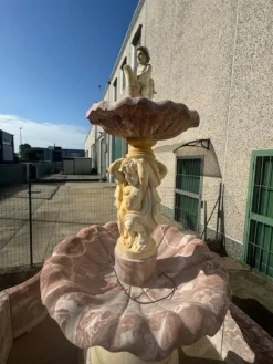 Pamono Antique Italian Hand-Carved Marble Fountain with Classic Shaped Basin> Garden Accessories