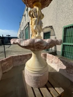 Pamono Antique Italian Hand-Carved Marble Fountain with Classic Shaped Basin><noscript><img width=