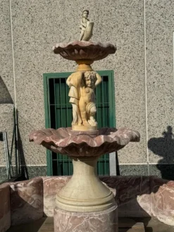 Pamono Antique Italian Hand-Carved Marble Fountain with Classic Shaped Basin><noscript><img width=