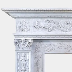 Pamono Antique Italian Marble Renaissance Revival Fireplace Mantel, 1890> Fireplaces And Mantels