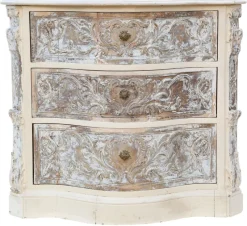 Pamono Antique Italian Painted Carved Serpentine Chest of Drawers, 1920s> Dressers, Commodes & Chests