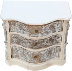 Pamono Antique Italian Painted Carved Serpentine Chest of Drawers, 1920s><noscript><img width=