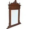 New Pamono Antique Italian Renaissance Hand Carved and Turned Walnut Fireplace or Console Mirror from Ballario
