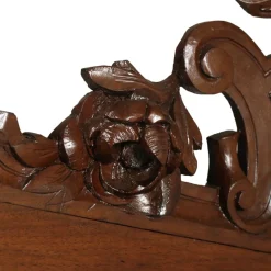 New Pamono Antique Italian Renaissance Hand Carved and Turned Walnut Fireplace or Console Mirror from Ballario