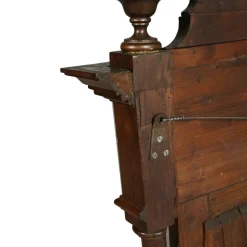 New Pamono Antique Italian Renaissance Hand Carved and Turned Walnut Fireplace or Console Mirror from Ballario