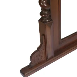 New Pamono Antique Italian Renaissance Hand Carved and Turned Walnut Fireplace or Console Mirror from Ballario
