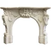 Hot Pamono Antique Italian Statuary Baroque Style Fireplace Mantel in White Marble, 1850