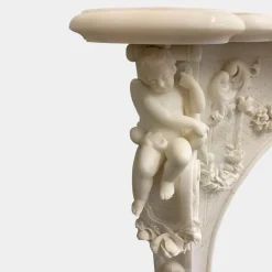 Hot Pamono Antique Italian Statuary Baroque Style Fireplace Mantel in White Marble, 1850
