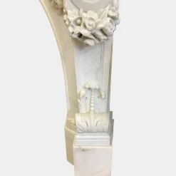Hot Pamono Antique Italian Statuary Baroque Style Fireplace Mantel in White Marble, 1850