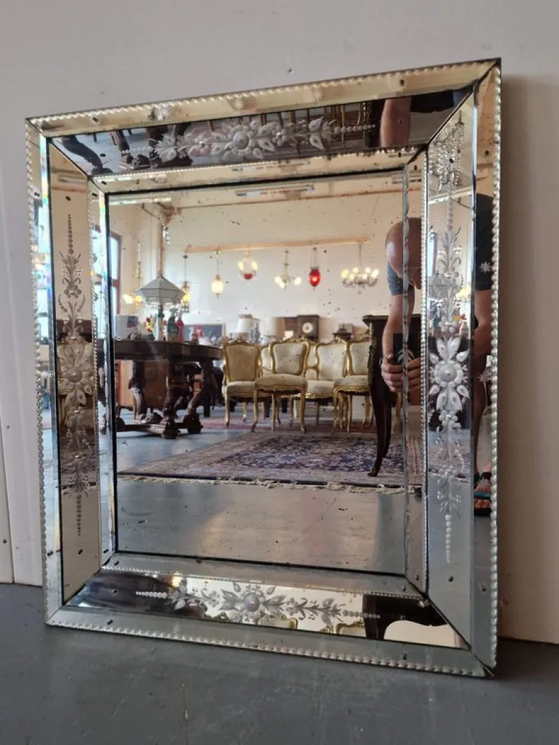 Pamono Antique Italian Venetian Mirror, 1890s> Mirrors