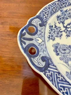 Best Pamono Antique Japanese Blue and White Imari Dish, 1900s