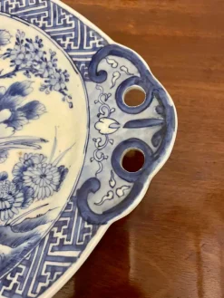 Best Pamono Antique Japanese Blue and White Imari Dish, 1900s