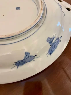 Best Pamono Antique Japanese Blue and White Imari Dish, 1900s