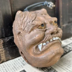 Sale Pamono Antique Japanese Oni Dorei Bell with Dual Faces, 1920s