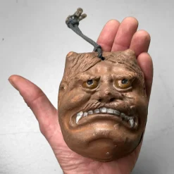 Sale Pamono Antique Japanese Oni Dorei Bell with Dual Faces, 1920s