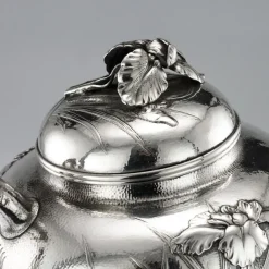 Pamono Antique Japanese Solid Silver Tea and Coffee Set by Samurai Shokai, 1900s, Set of 9><noscript><img width=