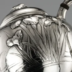Pamono Antique Japanese Solid Silver Tea and Coffee Set by Samurai Shokai, 1900s, Set of 9><noscript><img width=