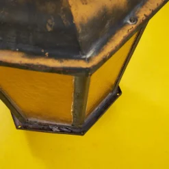 Pamono Antique Lantern in Iron and Amber Glass><noscript><img width=