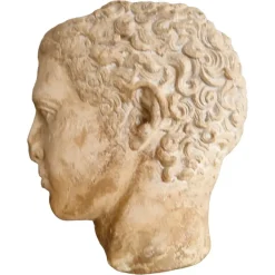 Pamono Antique Life-Size Stone Head, 1900> Garden Accessories