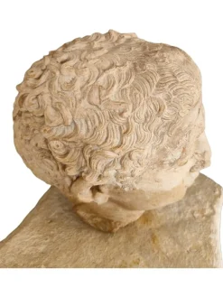 Pamono Antique Life-Size Stone Head, 1900><noscript><img width=