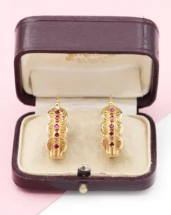 Pamono Antique Lighter Poissardes Earrings, Set of 2><noscript><img width=