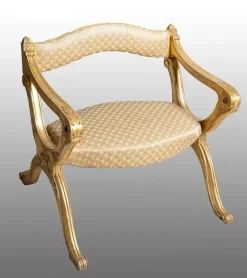 Pamono Antique Louis Philippe Armchair in Gilt and Carved Wood, France, 19th Century> Lounge Chairs & Armchairs