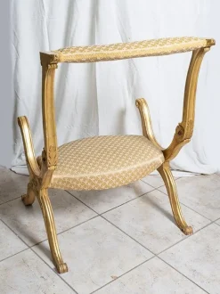 Pamono Antique Louis Philippe Armchair in Gilt and Carved Wood, France, 19th Century> Lounge Chairs & Armchairs