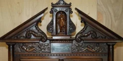 Pamono Antique Louis XIII Revival Walnut and Marble Cabinet, 1860><noscript><img width=