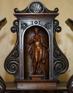 Pamono Antique Louis XIII Revival Walnut and Marble Cabinet, 1860><noscript><img width=